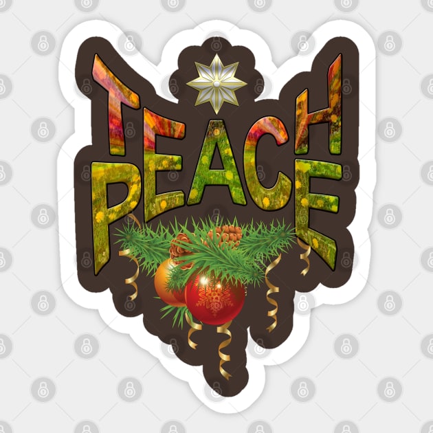 Teach-Peace Christmas gift Sticker by Nadine8May